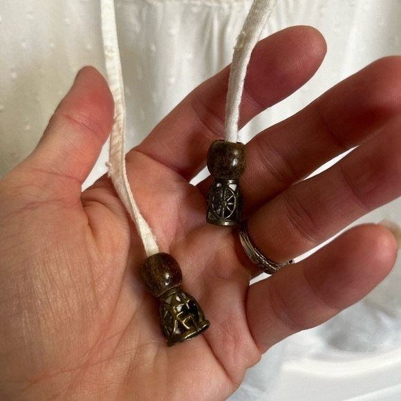 Alya Peasant Blouse with Crochet Front Detail - Off White- Size Small - Picture 7 of 10